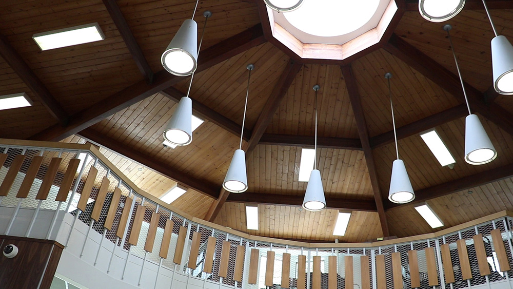 Preserving The Past Leads To Award For Modernist City Library City Of   St. Vital Library Ceiling 